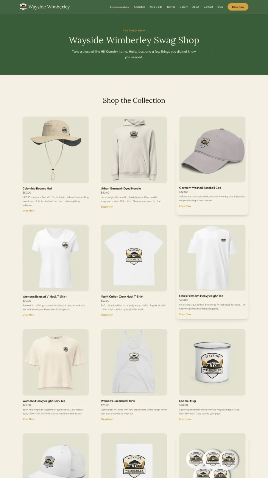 Wayside Wimberley swag shop product grid, a Stravity Studio build